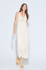 Slowlove Vestido punto calado Marfil