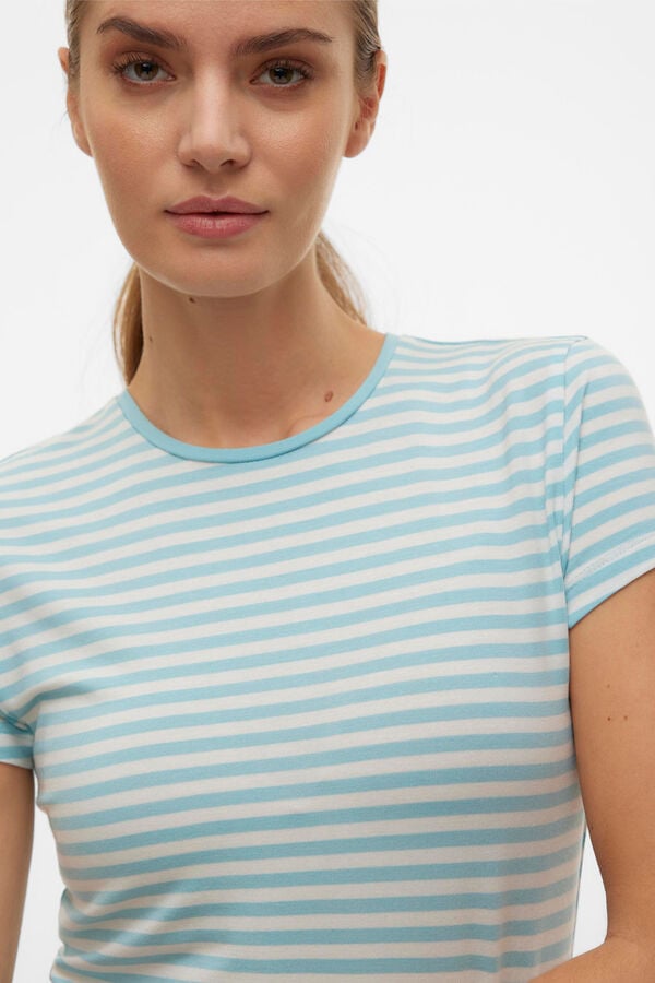 Vero Moda T-shirt de manga curta &agrave;s riscas Azul