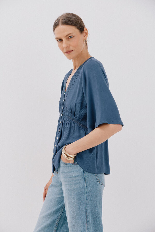 Cortefiel Blusa encaje volantes Arena