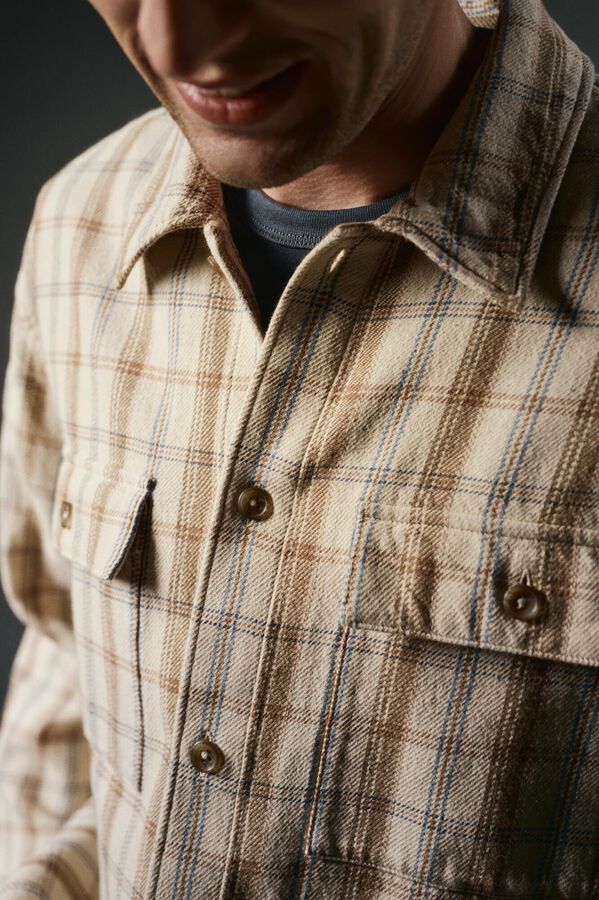 OOTO Sobrecamisa de cuadros Beige