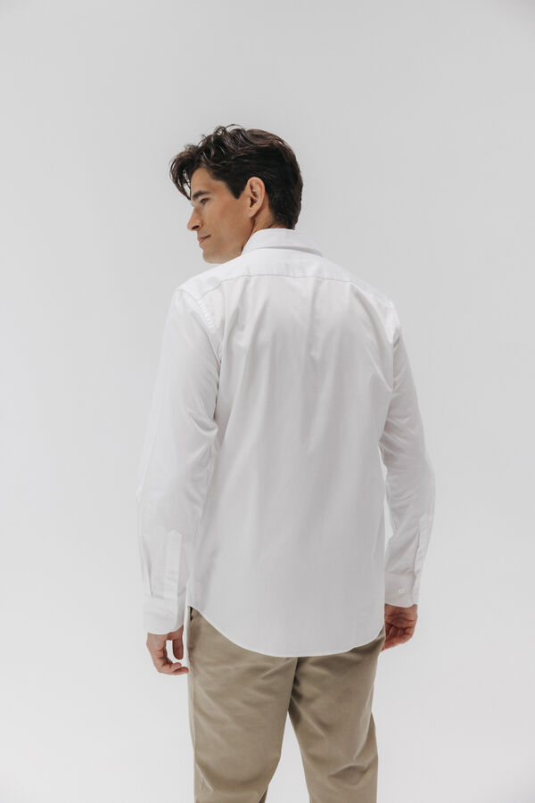 elPulpo Camisa vestir popel&iacute;n el&aacute;stico Blanco