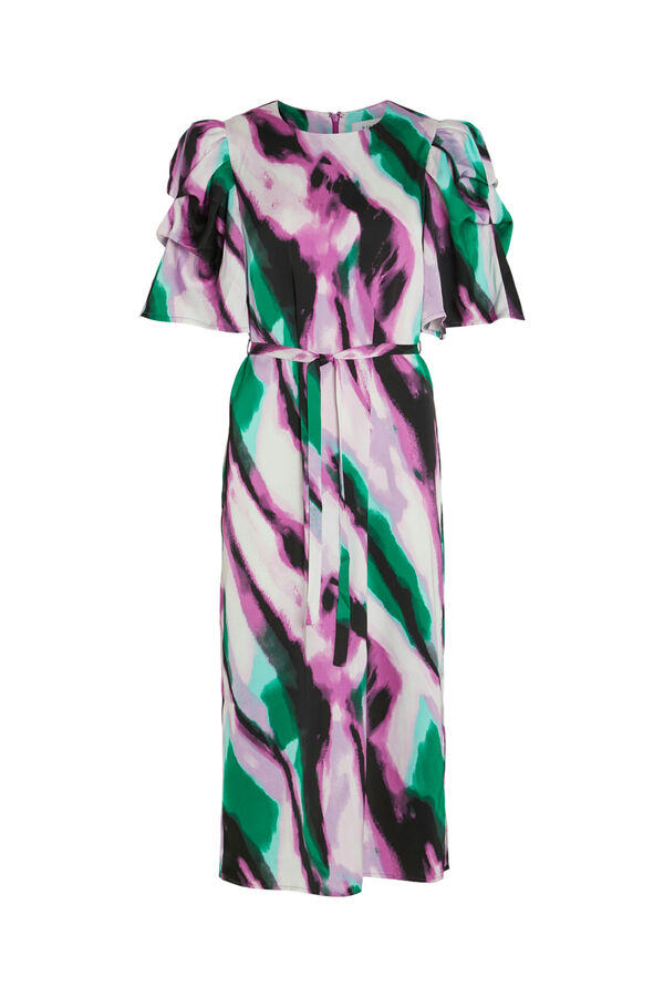 Vila Vestido midi con mangas fruncidas Verde