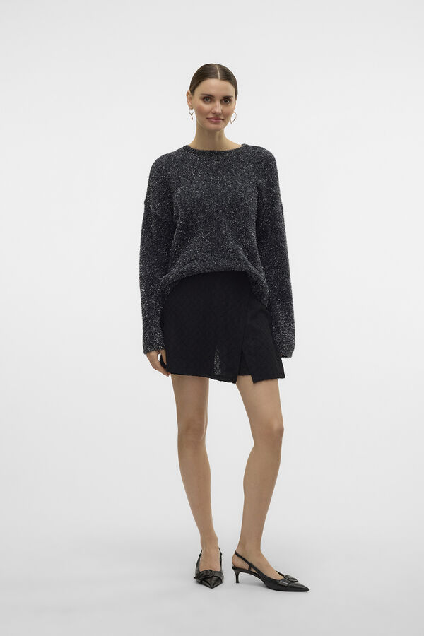 Vero Moda Su&eacute;ter manga comprida com lurex Preto