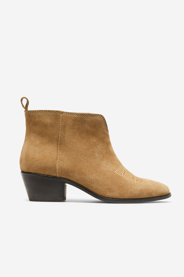 Cortefiel Bot&iacute;n bajo serraje Beige