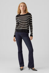 Vero Moda Camisola fina de gola redonda Preto