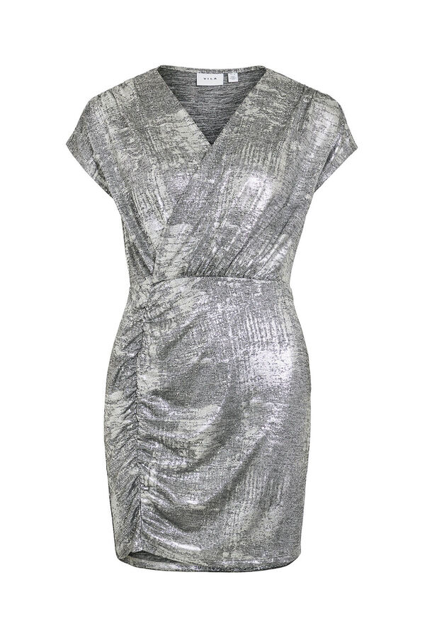 Vila Vestido curto met&aacute;lico Cinzento