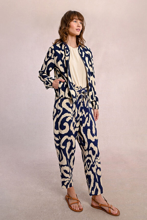 Molly Bracken Jaqueta bomber de manga comprida com estampado bicolor Azul