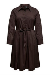 Vero Moda Curve Vestido camisa midi plus size Castanho