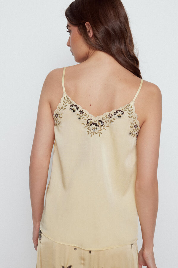 Slowlove Top lencero bordado Blanco