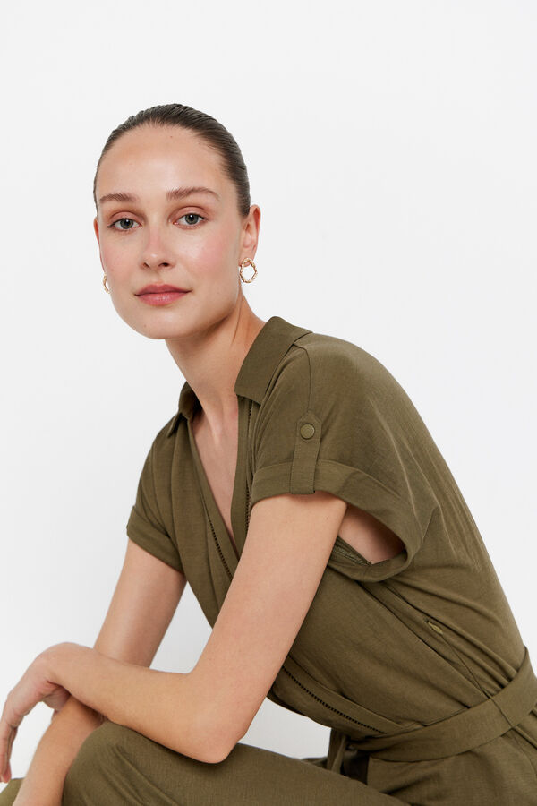 Cortefiel Mono punto cruzado Kaki