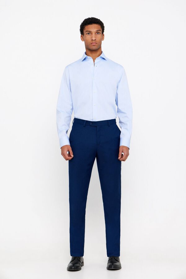 Cortefiel Camisa vestir estructura lisa fácil plancha Azul