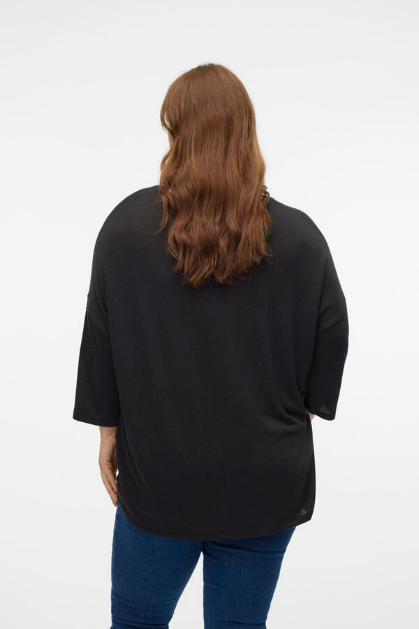 Vero Moda Curve Jersey de cuello pico talla grande Negro