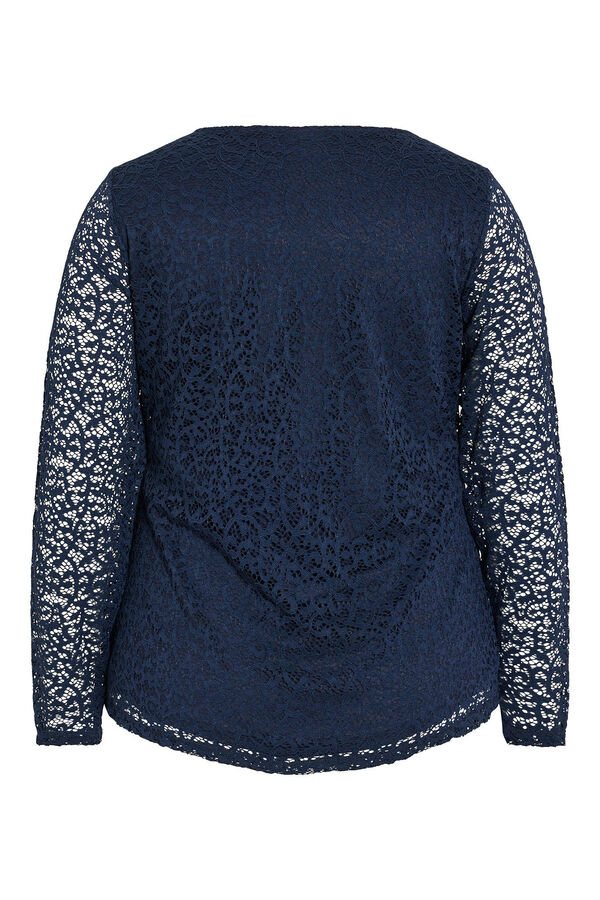 Evoked by Vila Blusa de renda de renda Azul