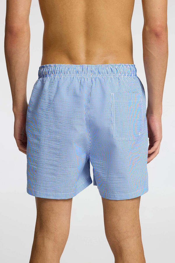 Selected Mai&ocirc; liso seersucker  Azul