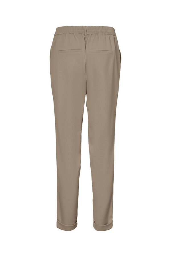 Vero Moda Cal&ccedil;as compridas retas femininas Castanho