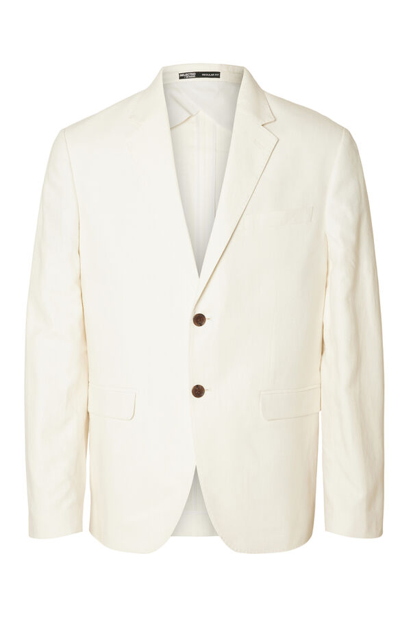 Selected Americana de linho Regular Fit. Branco