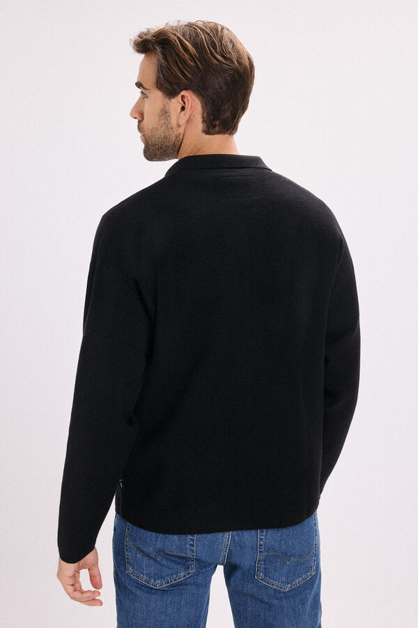Jack & Jones Cardigan de fecho-&eacute;clair com malha Preto