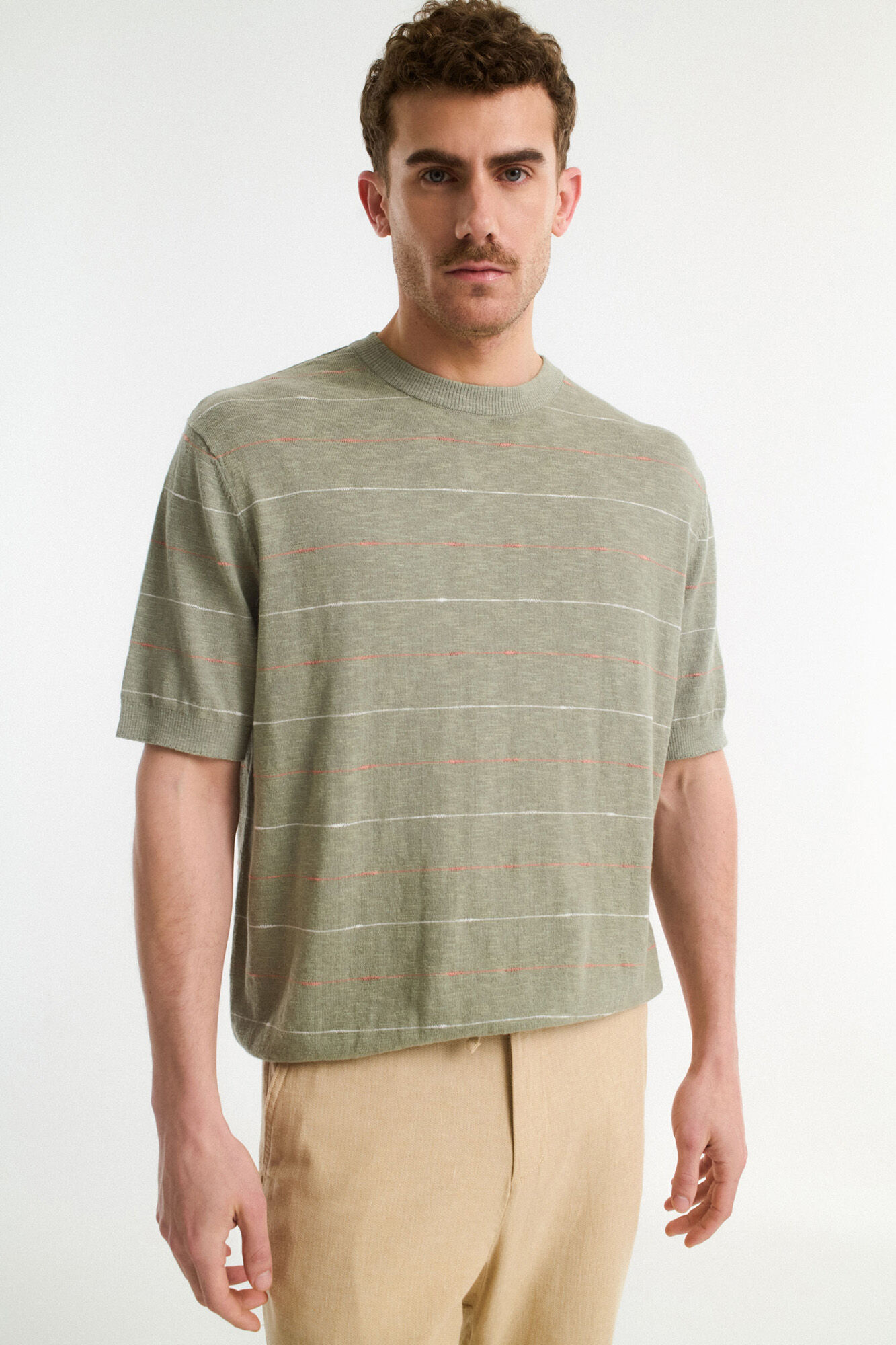 Selected Camiseta de manga curta de linho