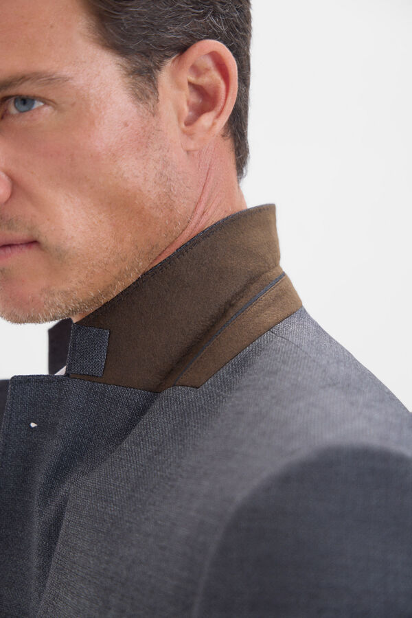 Cortefiel Blazer cinzento slim fit Cinzento