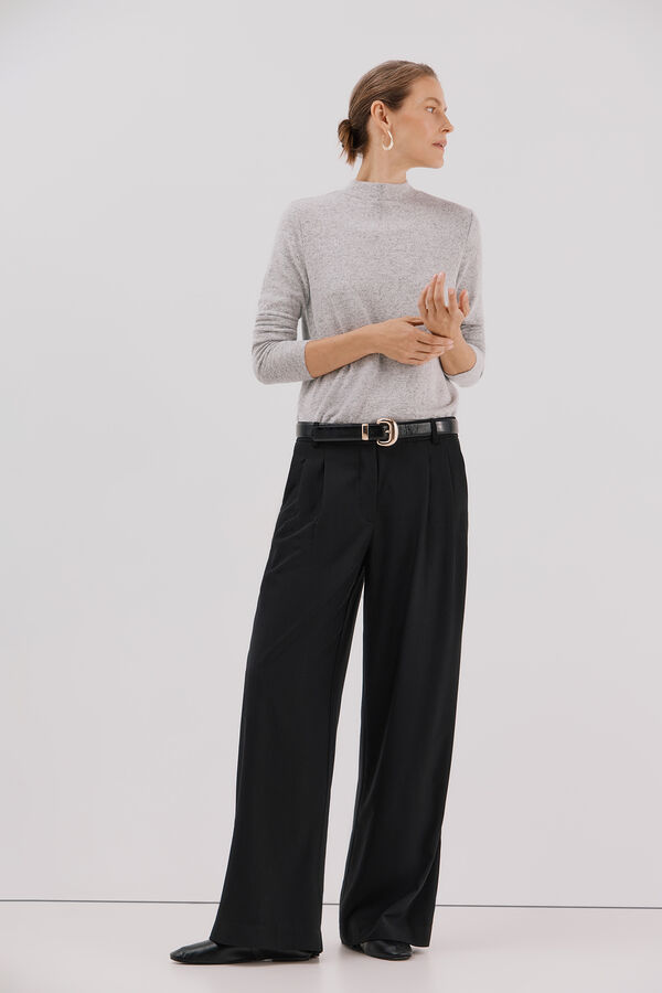 Cortefiel Camiseta b&aacute;sica cuello perkins Gris