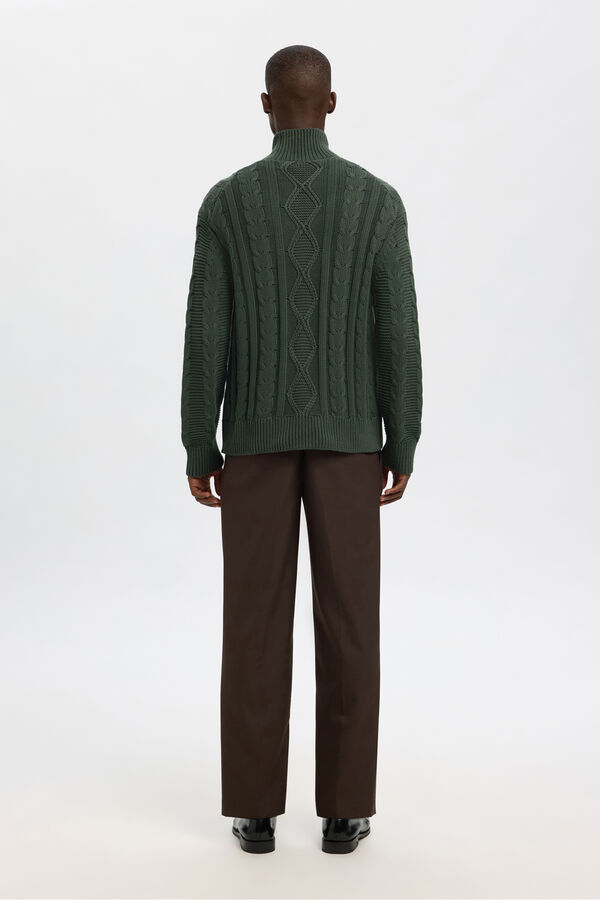 Selected Jersey estructura 100% algod&oacute;n org&aacute;nico Verde oscuro