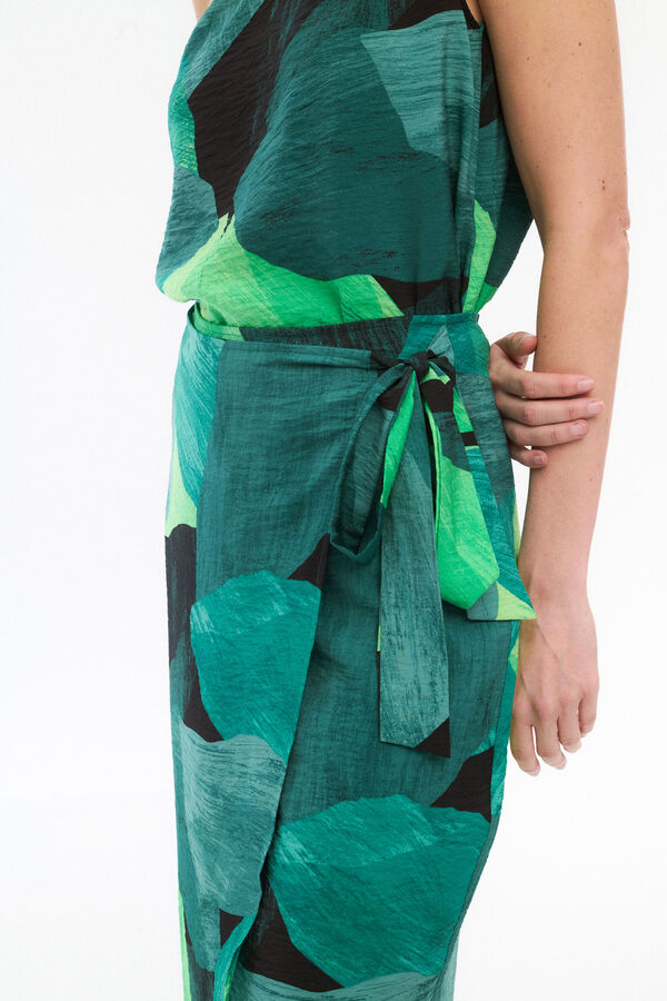 Vila Falda midi pareo con viscosa Verde