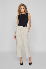 Vila Pantal&oacute;n largo ancho con rayas Marr&oacute;n