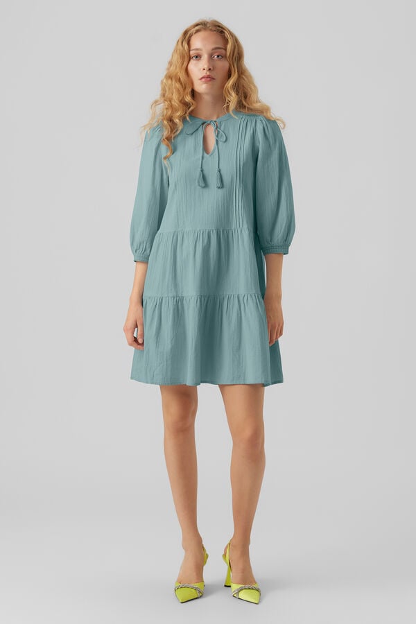 Vero Moda Vestido mangas globo Turquesa