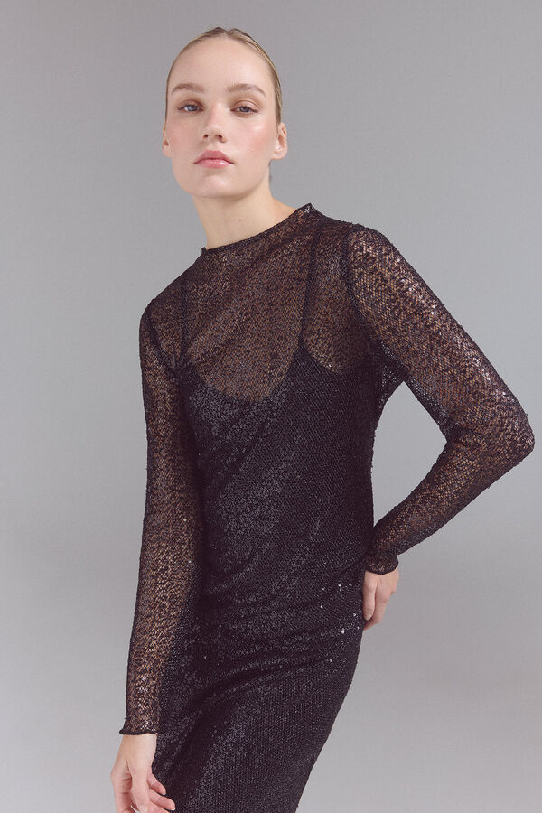 Slowlove Top brillante Negro