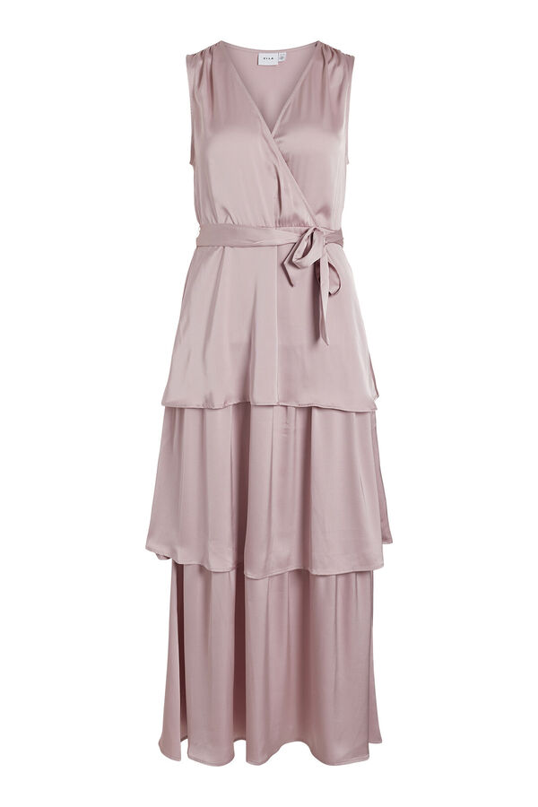 Vila Vestido satinado sin mangas Rosa