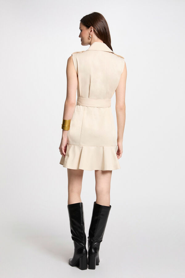 Morgan Vestido corto cruzado Beige