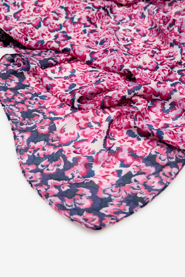 Cortefiel Pa&ntilde;uelo sedoso flores Estampado morado