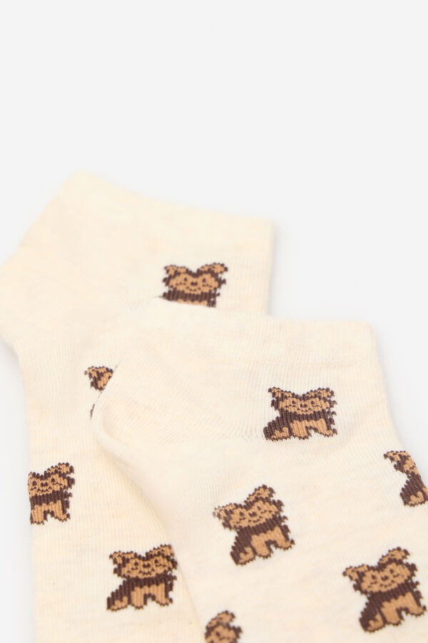 Cortefiel Meia canina curta Tostado