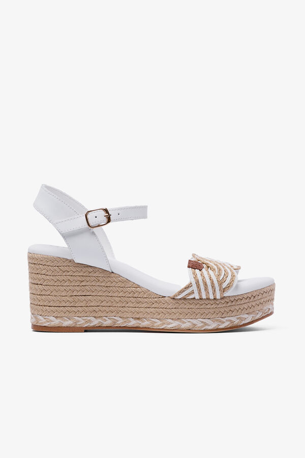 Popa Sandalia cu&ntilde;a baja se&ntilde;ora Garua Yute Blanco
