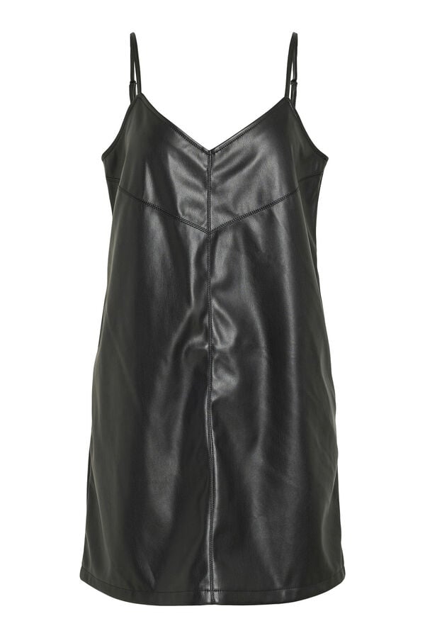 Vila Vestido corto efecto piel Negro