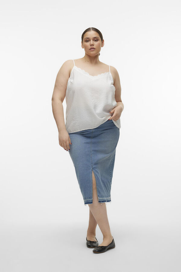 Vero Moda Curve Top singlet (tamanho grande)  Branco