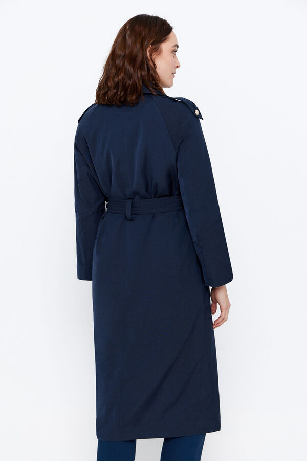 Cortefiel Gabardina larga marina Azul marino