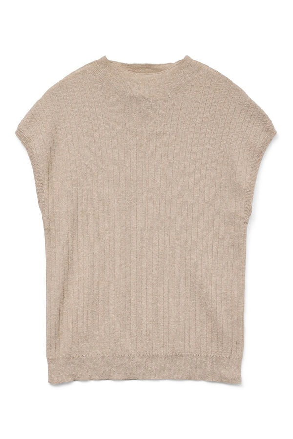 Vero Moda Blusa manga com gola alta  Castanho