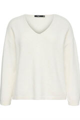 Vero Moda Curve Jersey de manga larga y cuello pico talla grande Gris