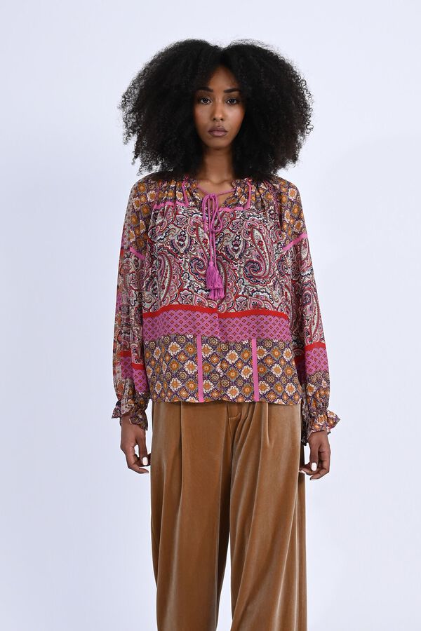 Molly Bracken Blusa de manga comprida com la&ccedil;ada Multicolorido