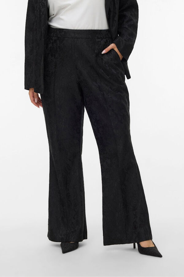Vero Moda Curve Pantal&oacute;n campana encaje talla grande Negro