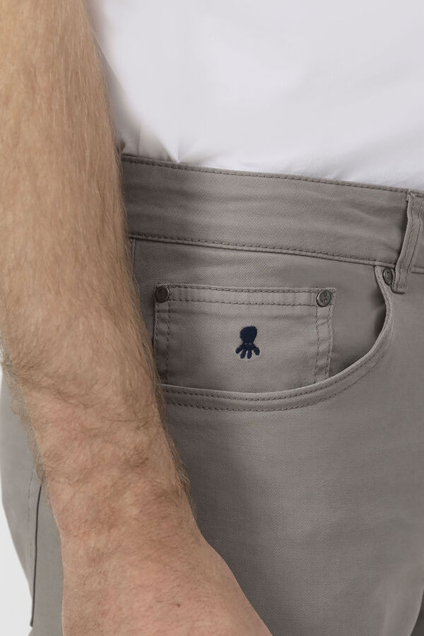 elPulpo Cal&ccedil;a com 5 bolsos Cinzento