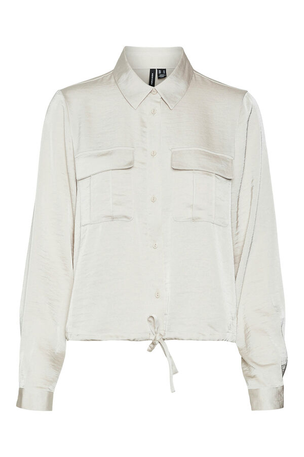 Vero Moda Camisa de manga comprida efeito acetinado Tostado