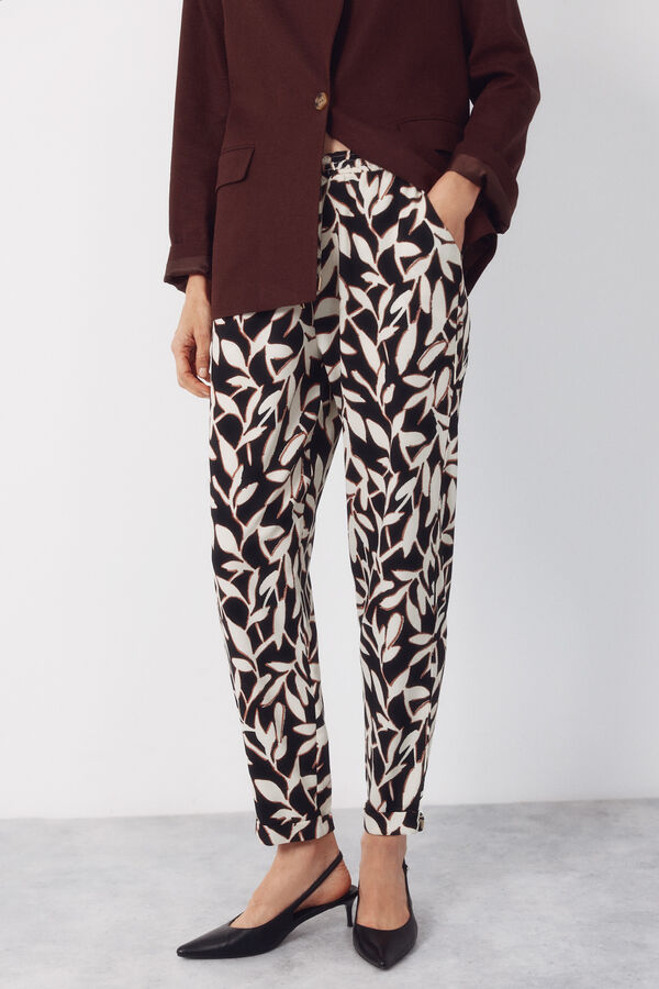Cortefiel Pantal&oacute;n flu&iacute;do con textura Multicolor