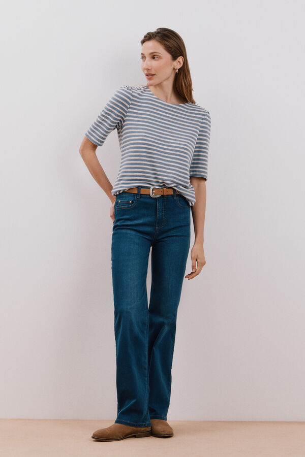 Cortefiel Camiseta estructura rayas Azul