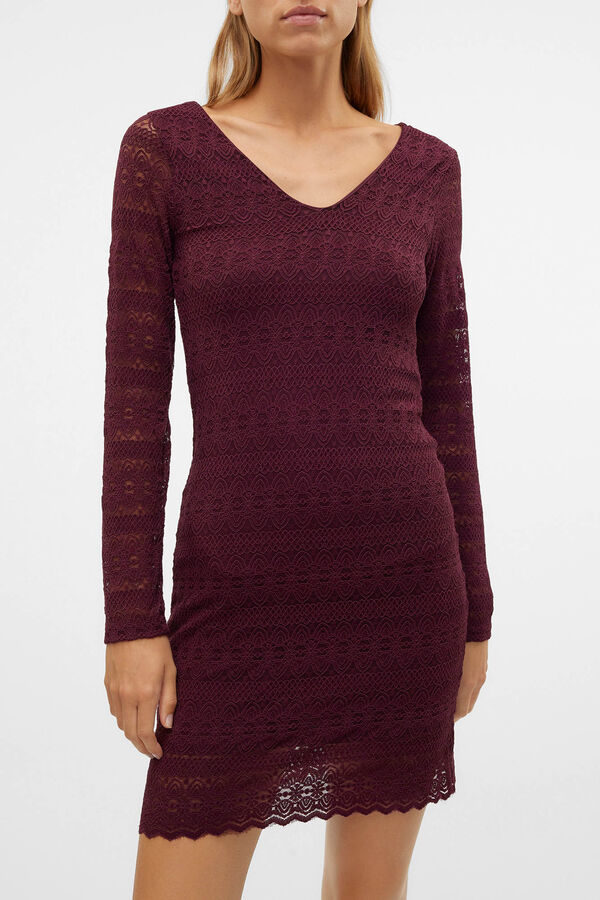 Vero Moda Vestido curto de manga comprida  Roxo