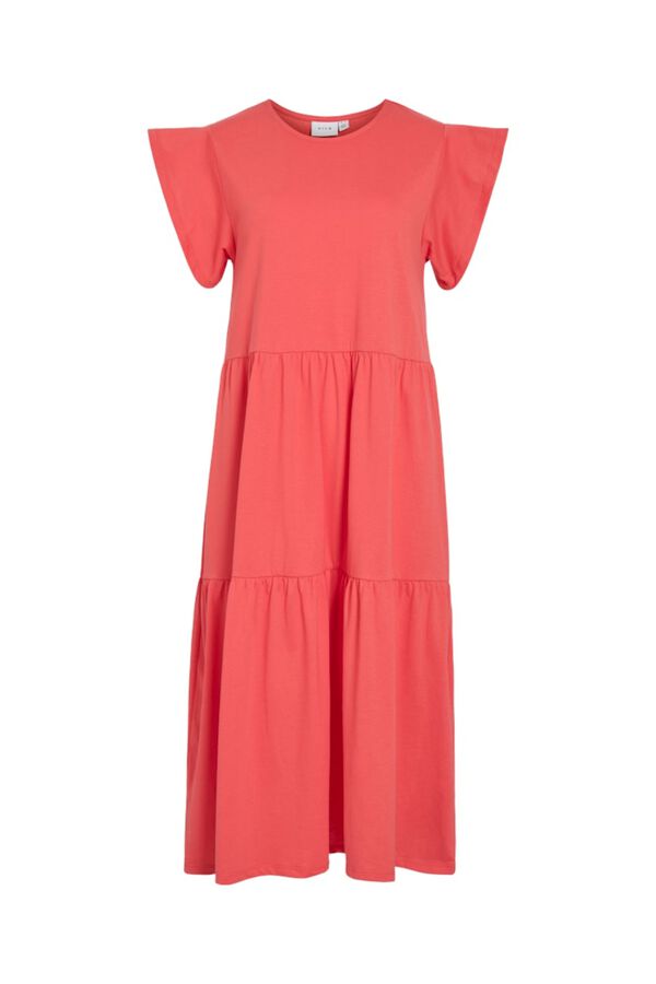 Vila Vestido midi con algod&oacute;n org&aacute;nico Coral