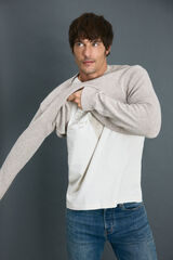 OOTO Jersey cuello redondo algod&oacute;n Beige