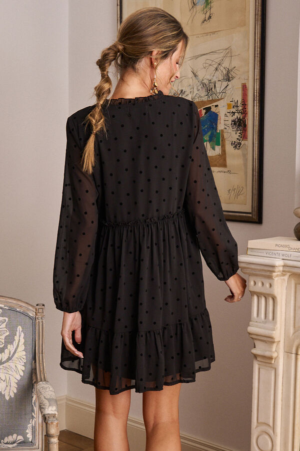 Pol&iacute;n Et Moi Vestido curto Alex Preto