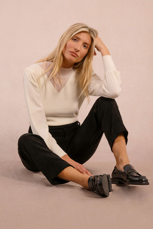 Molly Bracken Pantal&oacute;n tobillero en tejido de micropana Negro